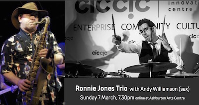Ronnie Jones Trio with Andy Williamson (sax) – online