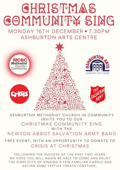 Christmas Community Sing – with Newton Abbot Salvation Army Band in aid of Crisis at Christmas